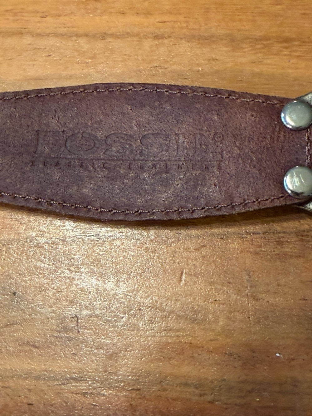 Fossil Southwestern Brown Leather Belt Silver Hardware 2010s (GUC) - Picture 2 of 12